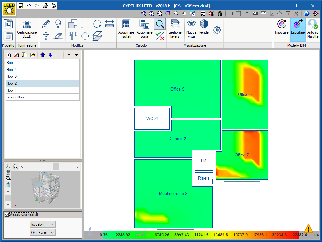CYPELUX LEED. Esportazione degli elaborati e dei documenti al modello BIM